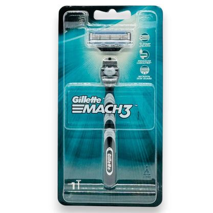 Gillette MACH3 Men’s Razor – 3 Sharp Blades, Enhanced Lubrastrip & Microfin Skin Guard – Comfortable Smooth Shave (1 Razor Handle with 1 Blade) - Damoo