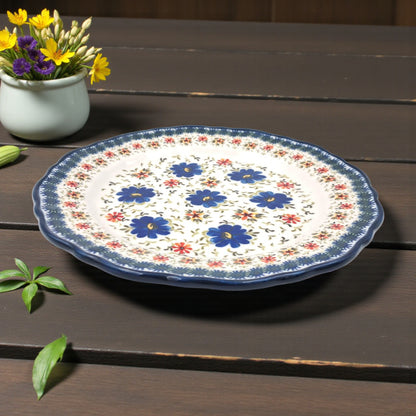 Hand-Painted Ceramic Breakfast Plate 23cm – Boleslawiec Floral Pattern – Stoneware – Microwave & Dishwasher Safe – Durable & Food-Safe Gift Plate