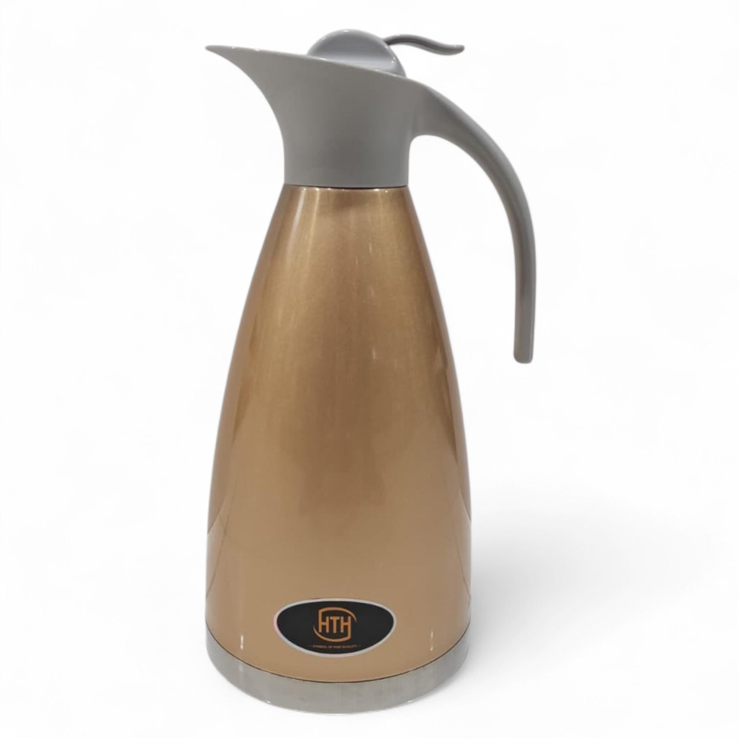 HTH Stainless Steel Vacuum Flask 2.0L (Model ECU-1) – Double Wall Insulated Thermos for Hot & Cold Beverages | Premium Press-Pour Design - Damoo