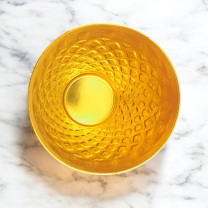 Premium Gold Embossed Aluminum Drinking Cup – Traditional Majlis Water/Tea Glass – Durable Outdoor Camping Tumbler (H 10.5cm × L 9cm × W 9cm × Base 5.5cm) - Damoo