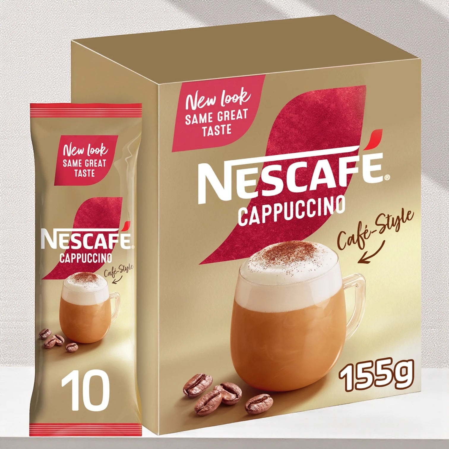 Nescafé Cappuccino Instant Coffee Mix – 10 Sachets (15.5g Each) | Creamy Café-Style Frothy Coffee | Premium Instant Cappuccino - Damoo