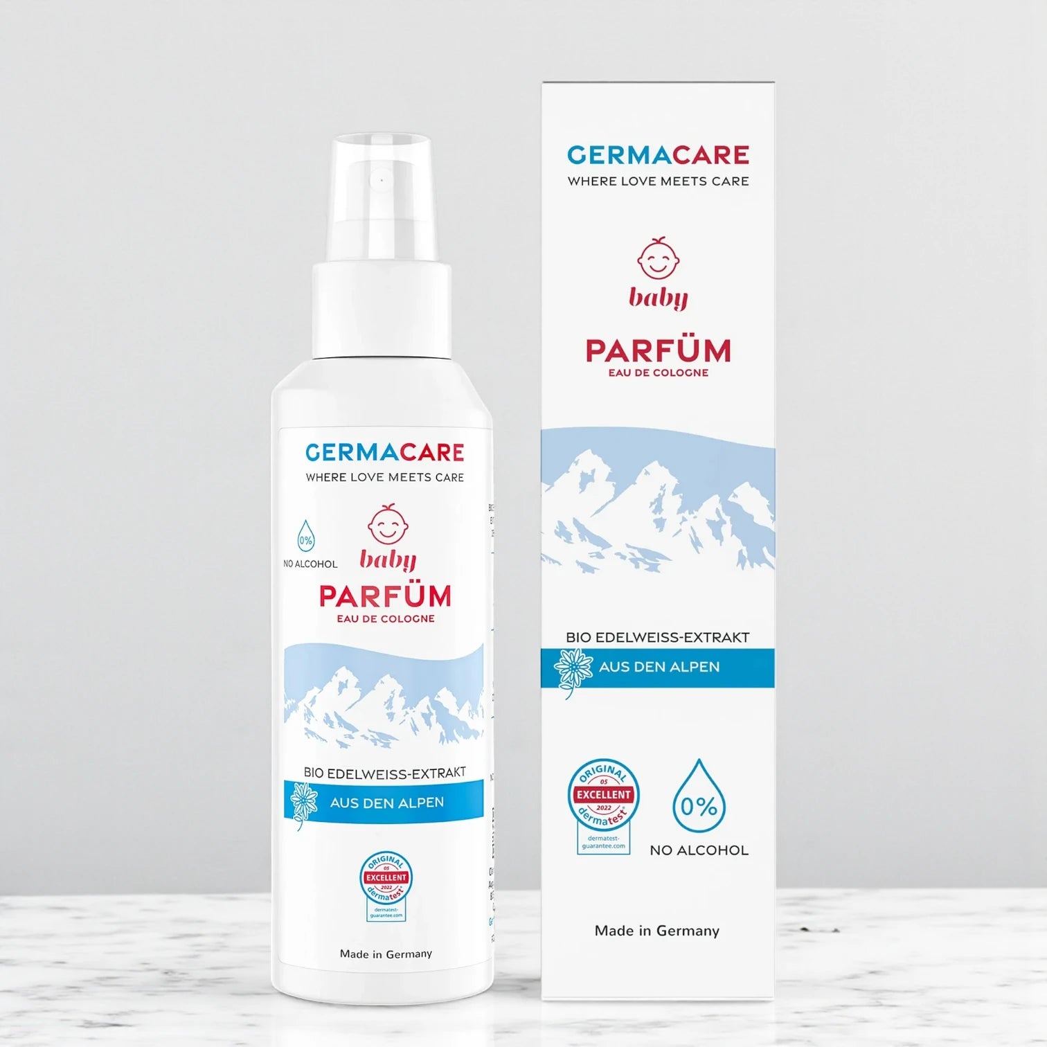 Germacare Baby Perfume – 2 x 150ml | Alcohol-Free & pH 5.5 Cologne with Organic Edelweiss | Gentle, Soothing Baby Fragrance for Daily Use - Damoo