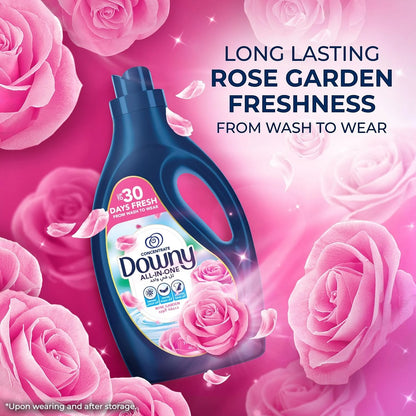 Downy All-in-One Concentrate Fabric Softener Rose Garden 1L – Long Lasting Freshness, Softener, Anti-Static & Wrinkle Care - Damoo