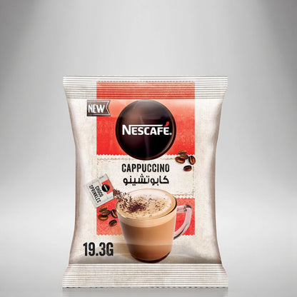 Nescafé Cappuccino Instant Coffee with Chocolate Sprinkles – 5 Sachets x 19.3g | Creamy Foamy Café-Style Coffee | Low Calorie | Dark Roast - Damoo