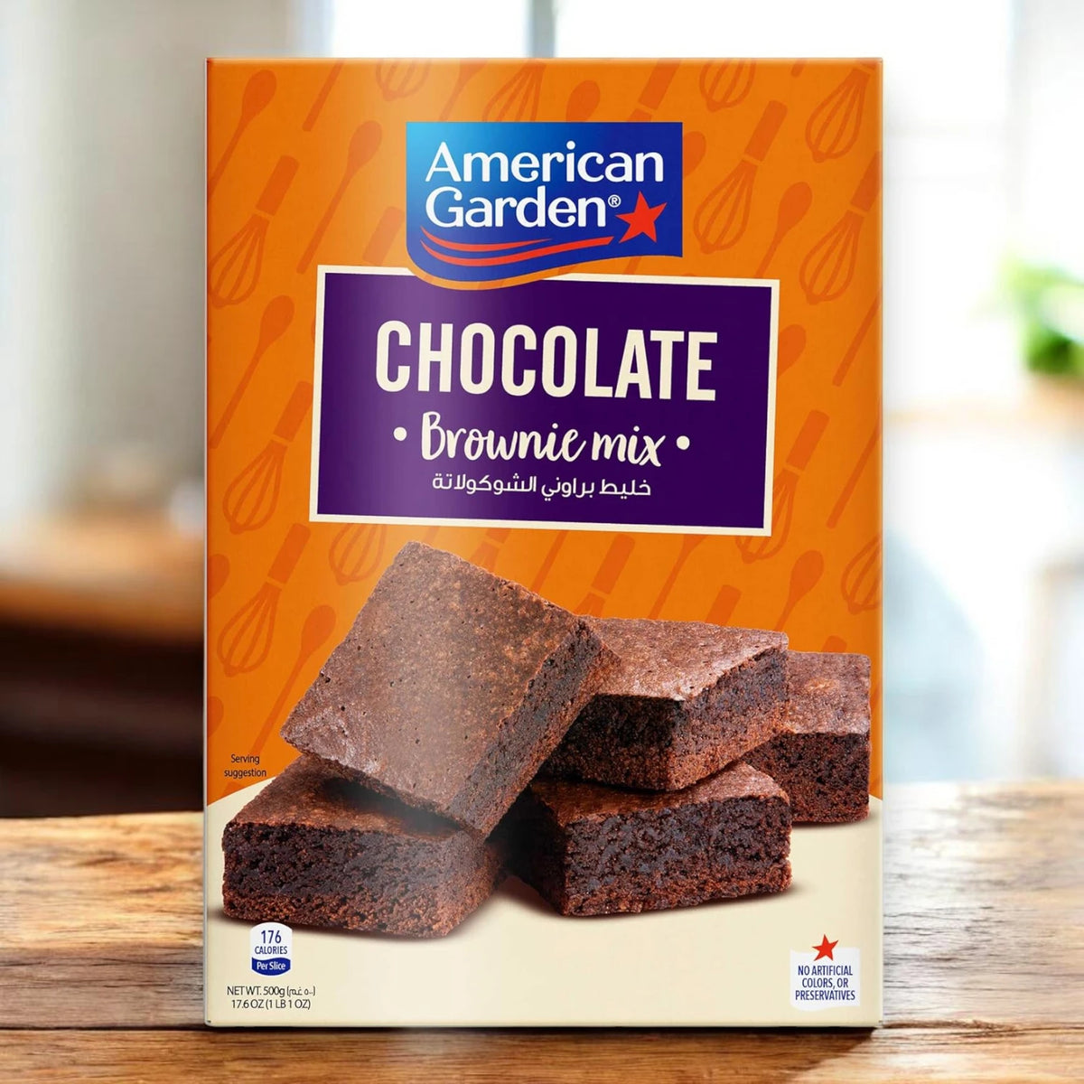 American Garden Chocolate Brownie Mix 500g – Rich Fudgy Brownie Cake Mix, Easy Bake Dessert, No Artificial Colors or Preservatives - Damoo