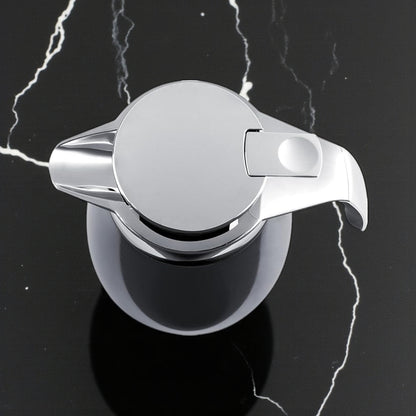 Emsa Cone Thermal Jug Swirl 1 L – Black / Silver | Premium German-Made Vacuum Flask with Glass Liner for Hot & Cold Drinks - Damoo