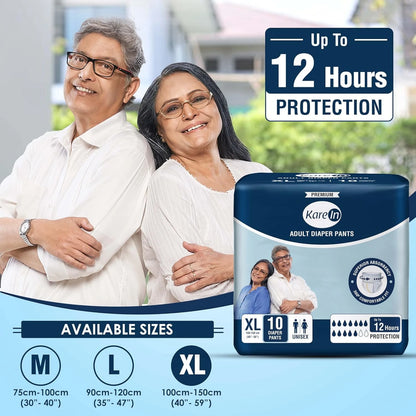 KareIn Adult Diaper Pants XL – Unisex, 10 Count | Up to 12-Hour Protection, Superior Absorbency & Wetness Indicator - Damoo