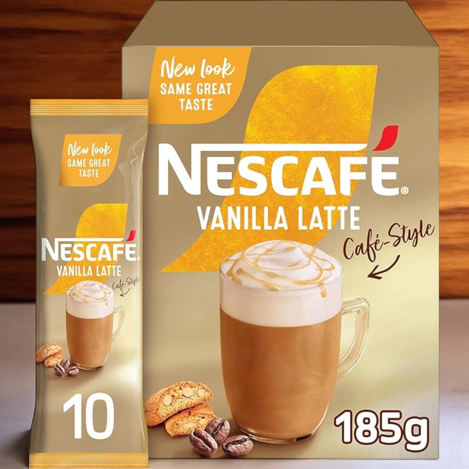 Nescafé Vanilla Latte Instant Coffee Mix – 10 Sachets (18.5g Each) | Café-Style Creamy Vanilla Flavoured Coffee | Medium Roast - Damoo