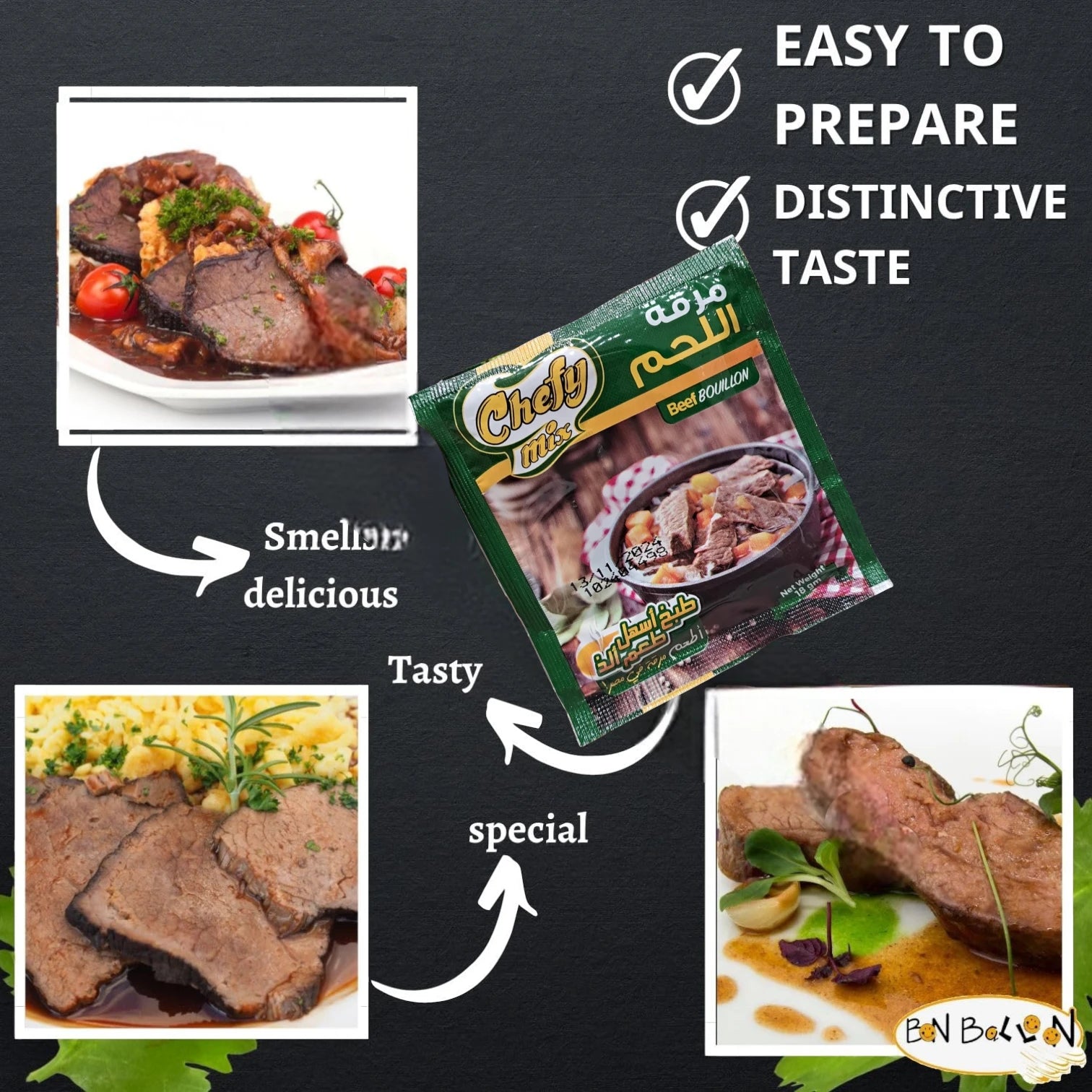 Chefy Mix Beef Bouillon 18g – Granulated Beef Stock Seasoning with Natural Flavors | Ideal for Soups, Stews & Meat Dishes - Damoo