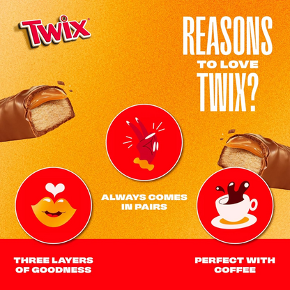 Twix Minis Chocolate Bars – 10 Pieces | Crunchy Shortbread with Caramel & Milk Chocolate – 2 x 200g Special Offer Pack