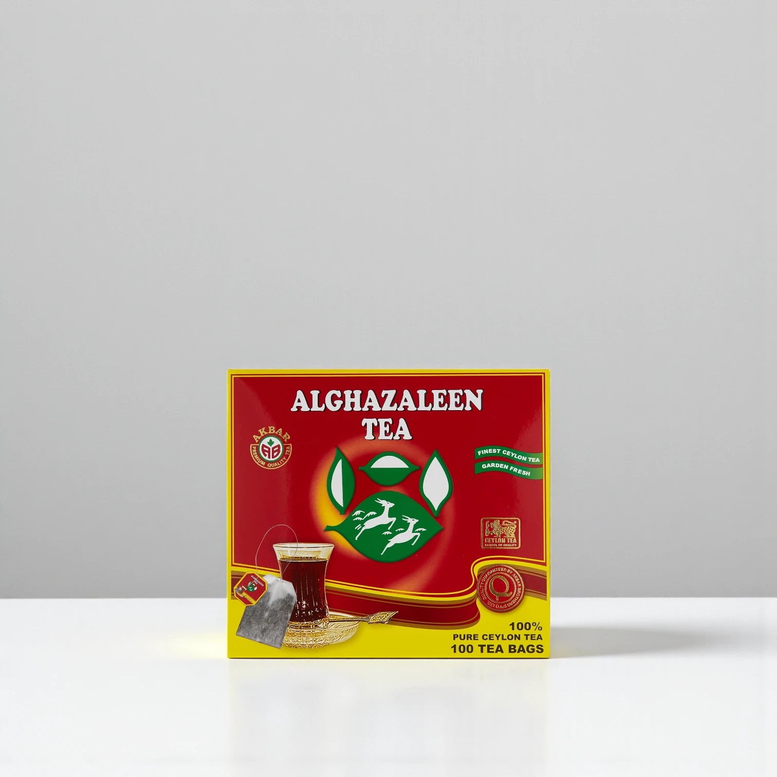 Alghazaleen Pure Ceylon Black Tea – 100 Tea Bags | Red Label | Medium Caffeine, Garden Fresh Quality | Packed in Sri Lanka - Damoo
