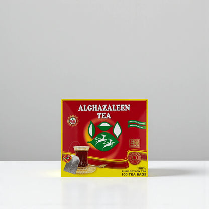Alghazaleen Pure Ceylon Black Tea – 100 Tea Bags | Red Label | Medium Caffeine, Garden Fresh Quality | Packed in Sri Lanka - Damoo