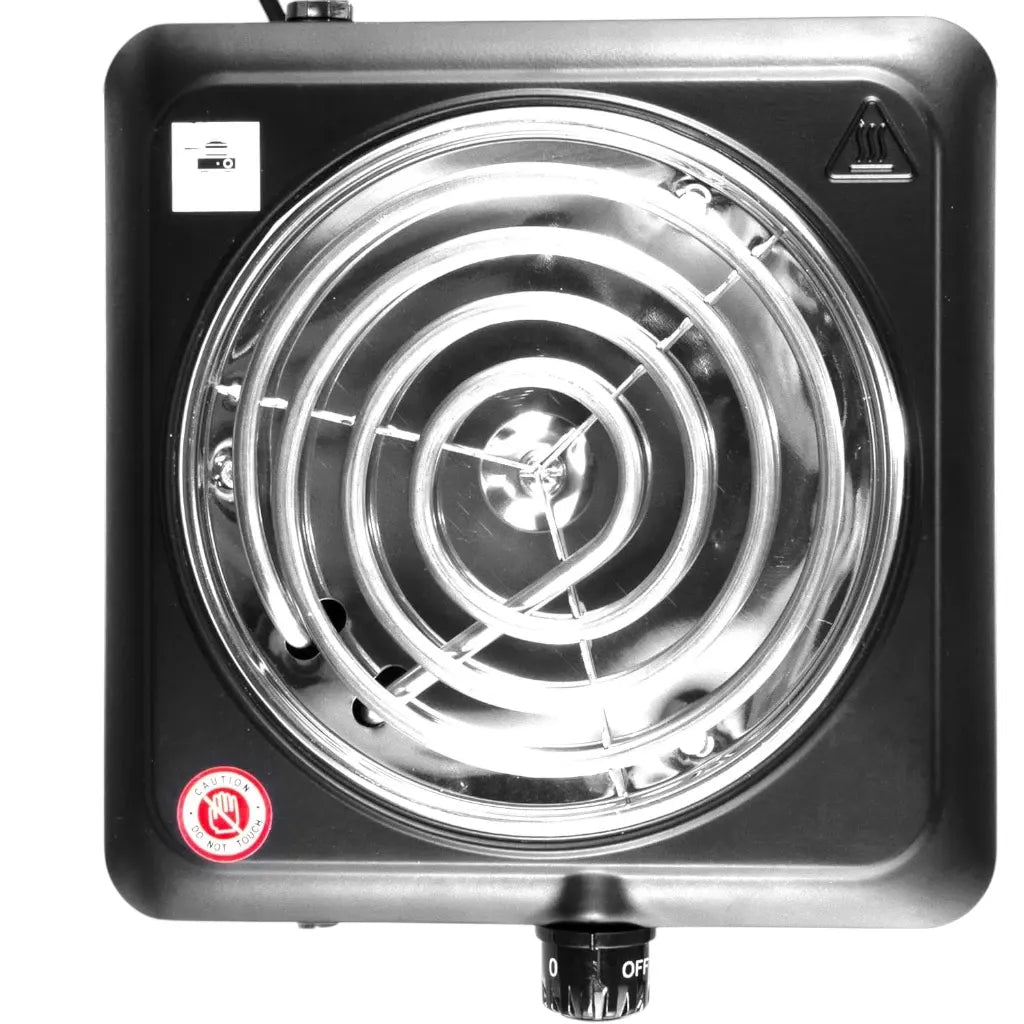 Sonashi Single Spiral Hot Plate – 1500W Portable Electric Cooker with 150mm Plate Diameter, Adjustable Temperature Control, Auto Thermostat, Non-Slip Feet, Indicator Light – Ideal for Home, Office, Dorm, Camping, Black - SHP-609CN - Damoo