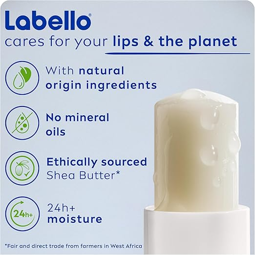 Labello Men Active Lip Balm – 24H Moisture with SPF 15, Improved Formula, Shea Butter & Natural Oils – Hydrating & Protective Lip Care for Men (4.8g) - Damoo