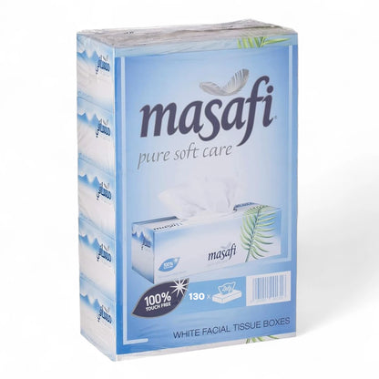 Masafi Pure Soft Care Tissues 130 Sheets X 2 Ply, Pack of 5 - Damoo