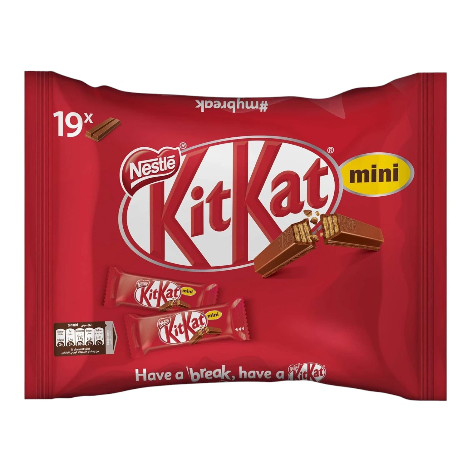 Nestlé KitKat 2-Finger Mini Milk Chocolate Wafer Bars – 250g Sharing Bag | Crispy Wafers Coated in Creamy Milk Chocolate | Perfect Breaktime Snack for Gifting & Sharing - Damoo