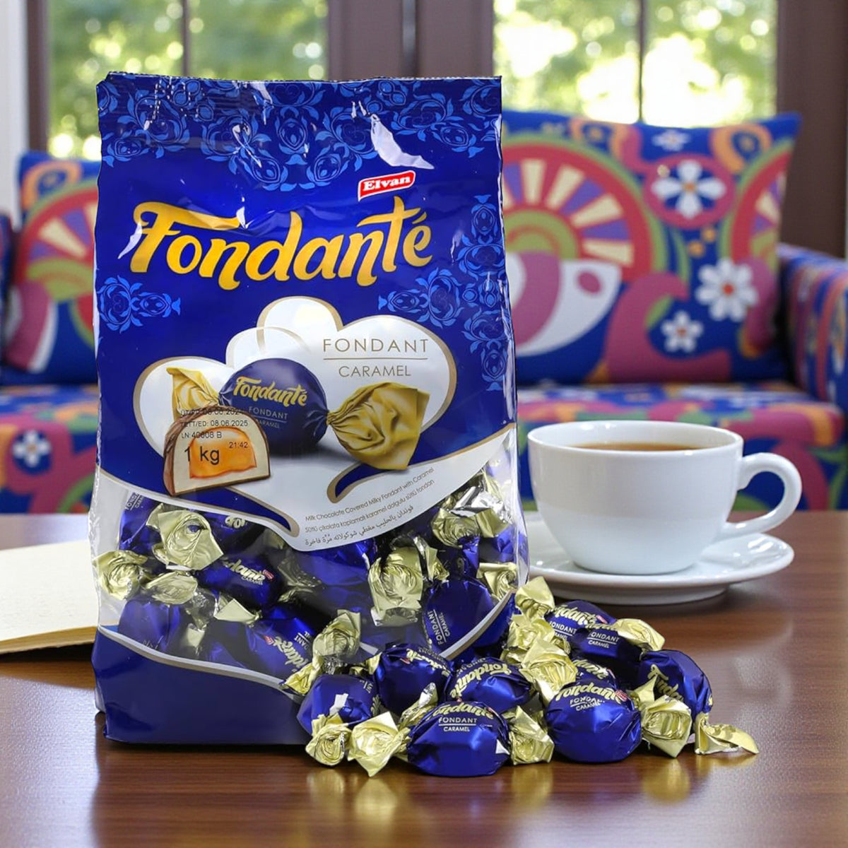 Elvan Fondante Milky Caramel Chocolate – 1kg Family Pack | Soft Caramel Center Covered in Creamy Milk Chocolate - Damoo