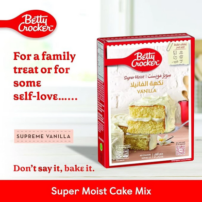 Betty Crocker Super Moist Vanilla Cake Mix 2 x 510g – Easy Bake Dessert Mix – Rich Vanilla Flavor for Cakes, Cupcakes & Celebrations - Damoo