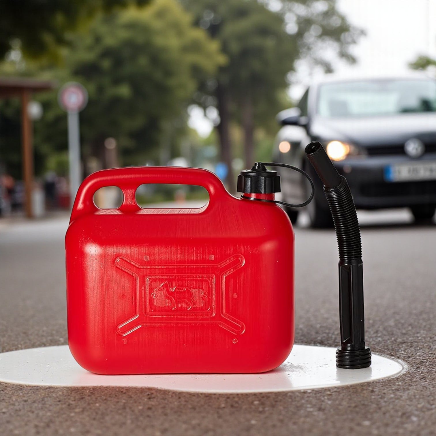 5L Petrol Can – Heavy-Duty Plastic Fuel Tank with Child-Safe Spout, Anti-Static Design, Rust-Proof Build & Flexible Pouring Pipe for Car, Travel & Outdoor Use - Damoo