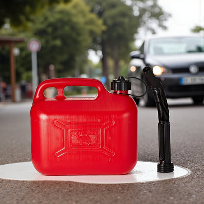 5L Petrol Can – Heavy-Duty Plastic Fuel Tank with Child-Safe Spout, Anti-Static Design, Rust-Proof Build & Flexible Pouring Pipe for Car, Travel & Outdoor Use - Damoo