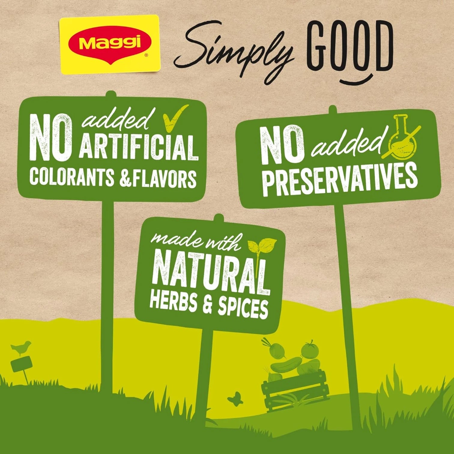 Maggi Vegetable and Onion Stock Bouillon Cubes – 423g Box (18g Cube x 24 pcs) | Natural Herbs & Spices, No Preservatives or Artificial Flavors - Damoo
