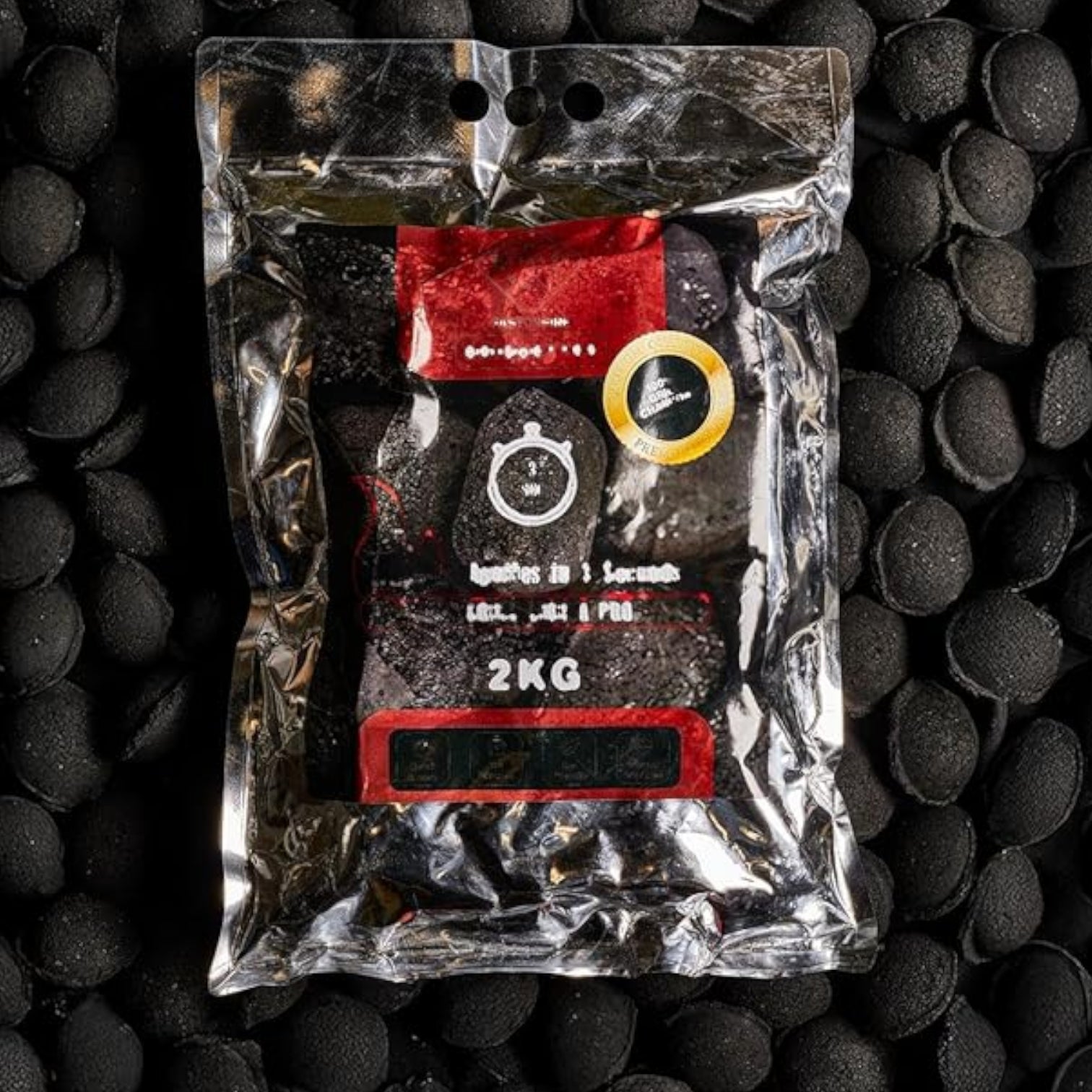 PASSAGE Premium BBQ Charcoal Briquettes – Fast Ignition in 3 Seconds, 120-Minute Burn, Eco-Friendly & Odor-Free, 2KG Pack