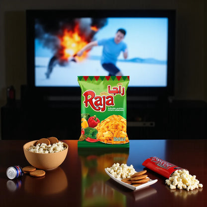 Raja Vegetable Flavour Potato Crunchies – Bag of 20 x 70g Packs – Crispy & Savoury Potato Snacks Made with Natural Ingredients, Perfect for Sharing, Parties, and On-the-Go - Damoo