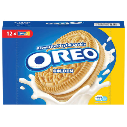 Oreo Golden Vanilla Sandwich Cookies – Multipack of 12 x 36.8g – Cream-Filled Biscuits – 441.6g Total – Ideal for Gifting, Snacking & Celebrations - Damoo
