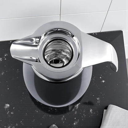 Emsa Cone Thermal Jug Swirl 1 L – Black / Silver | Premium German-Made Vacuum Flask with Glass Liner for Hot & Cold Drinks - Damoo