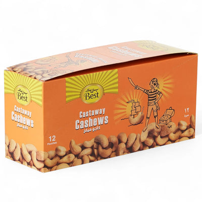 Best Castway Cashews 13g x 12 Pack | Premium Roasted Cashew Snack | Healthy, Crunchy & Convenient On-the-Go Packs - Damoo