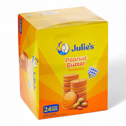 Julie's Peanut Butter Sandwich Biscuits – 24 Packs – Crunchy Wheat Crackers with Creamy Peanut Filling – 1.08kg Box - Damoo