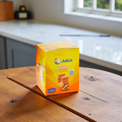 Julie's Peanut Butter Sandwich Biscuits – 24 Packs – Crunchy Wheat Crackers with Creamy Peanut Filling – 1.08kg Box - Damoo