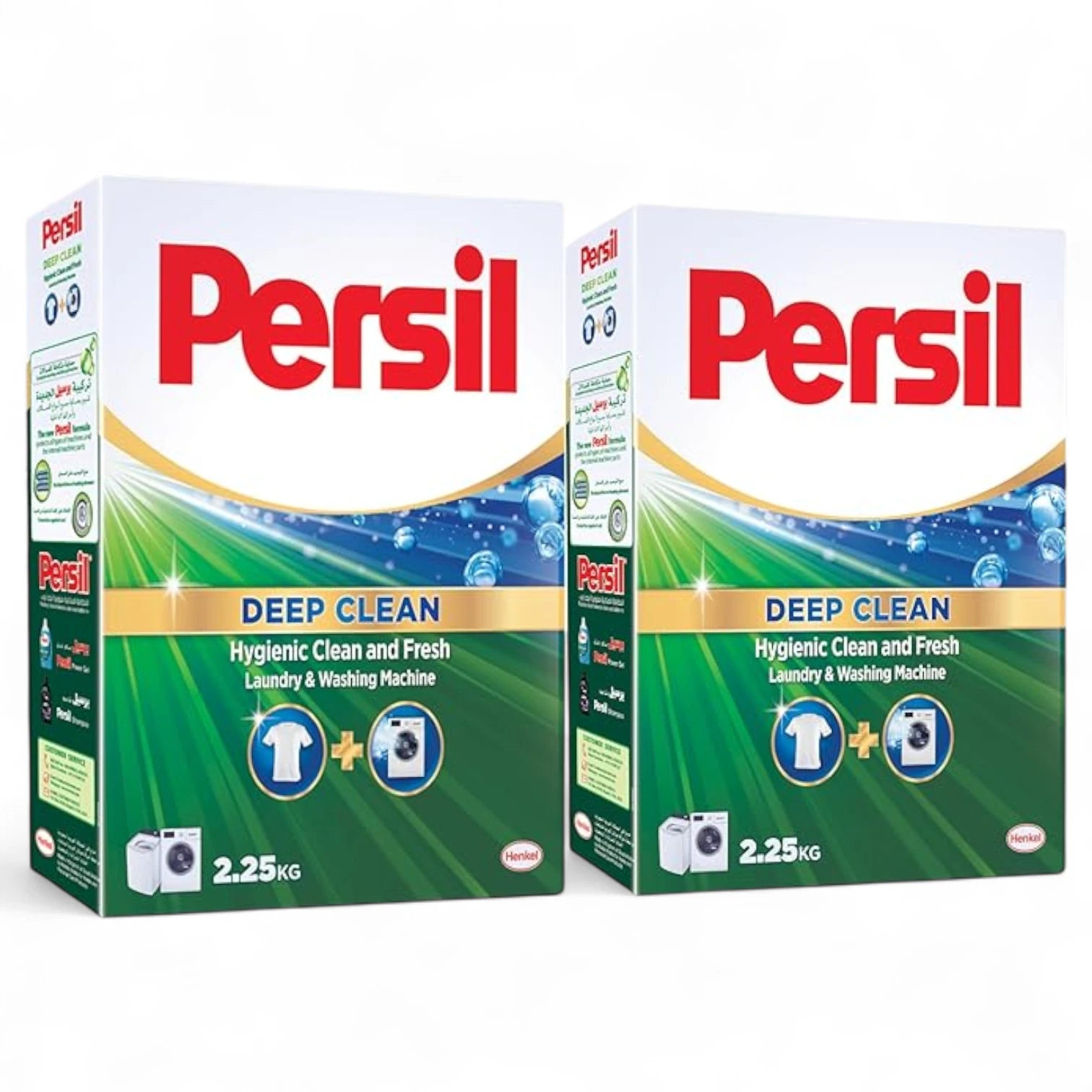 Persil Powder Laundry Detergent 2 x 2.25KG – Deep Clean Plus Technology | Tough on Stains, Gentle on Fabrics | Long-Lasting Freshness, Effective 20°C–95°C - Damoo