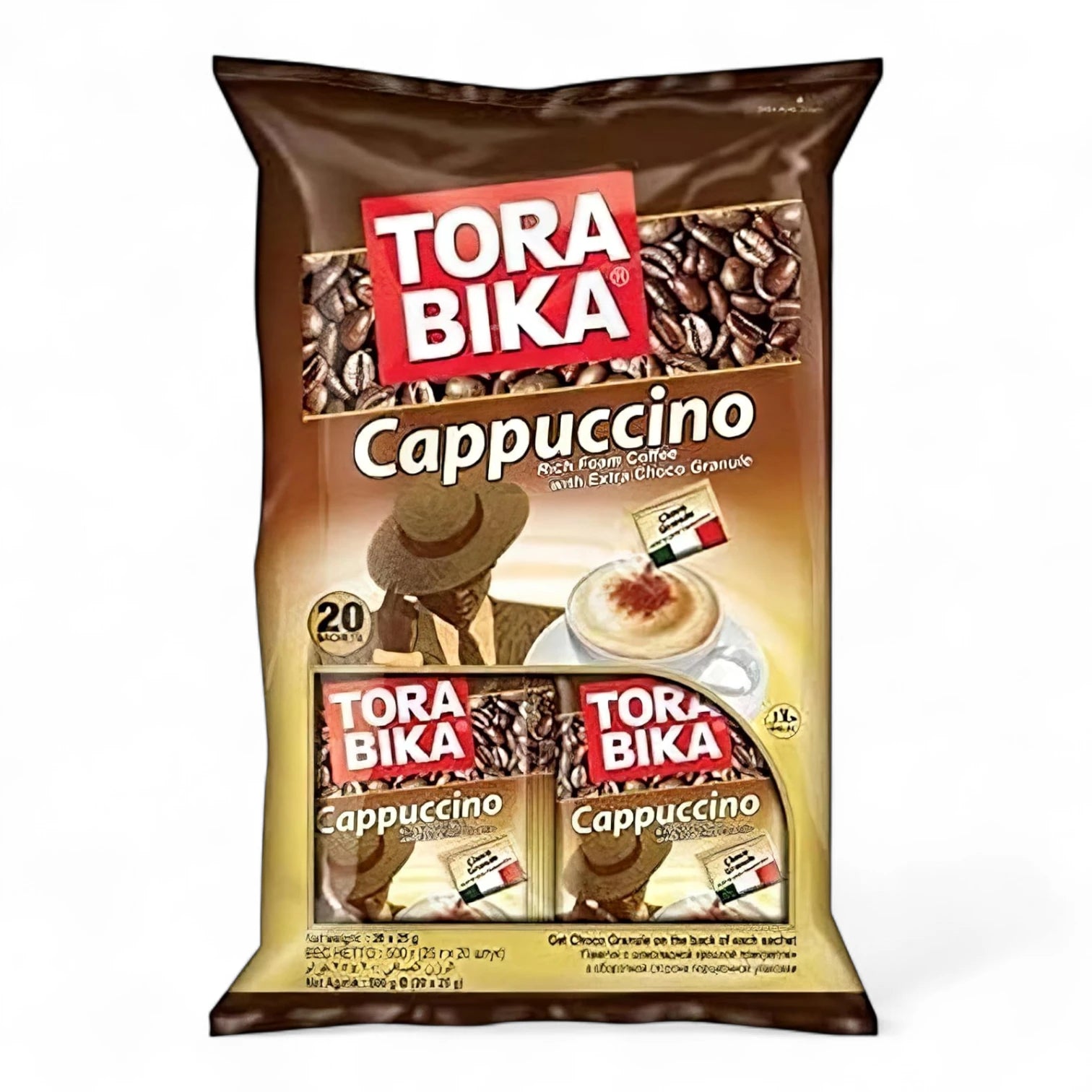 Torabika Cappuccino Coffee – 20 Sachets | Creamy Instant Cappuccino with Chocolate Granules | Indonesian Robusta | No Added Sugar - Damoo