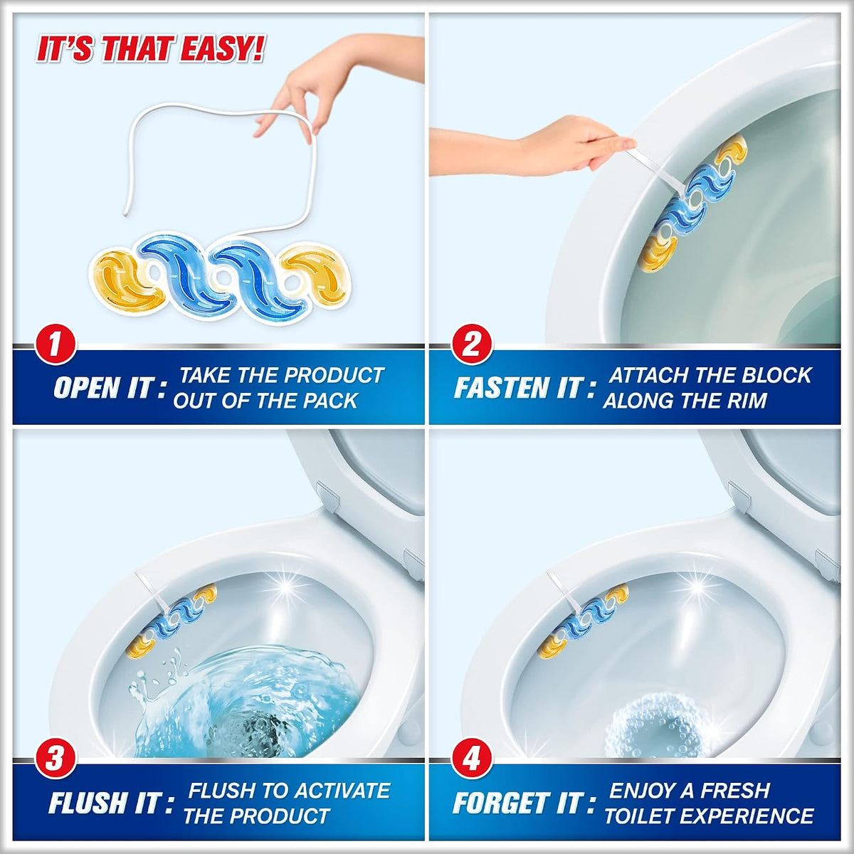 Harpic Fresh Power 6 Toilet cleaner Rim Block 35g – Sparkling Citrus | 6 Actions | Anti-Limescale | Cleaning Foam | Bleach & Phosphate Free