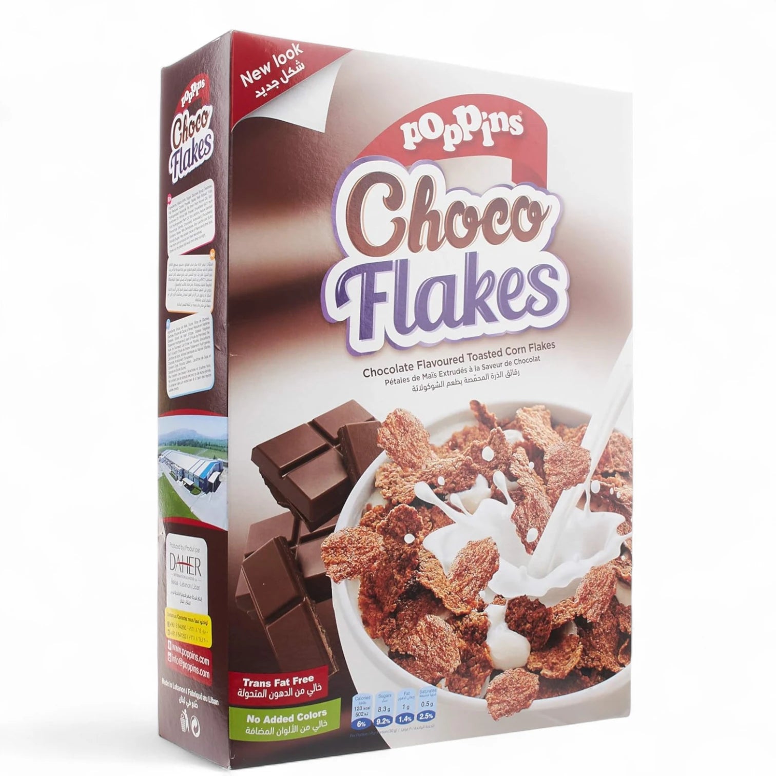 Poppins Choco Flakes – Chocolate Breakfast Cereal, 350g | Nutritious Morning Meal with Calcium & Iron | Just Add Milk - Damoo