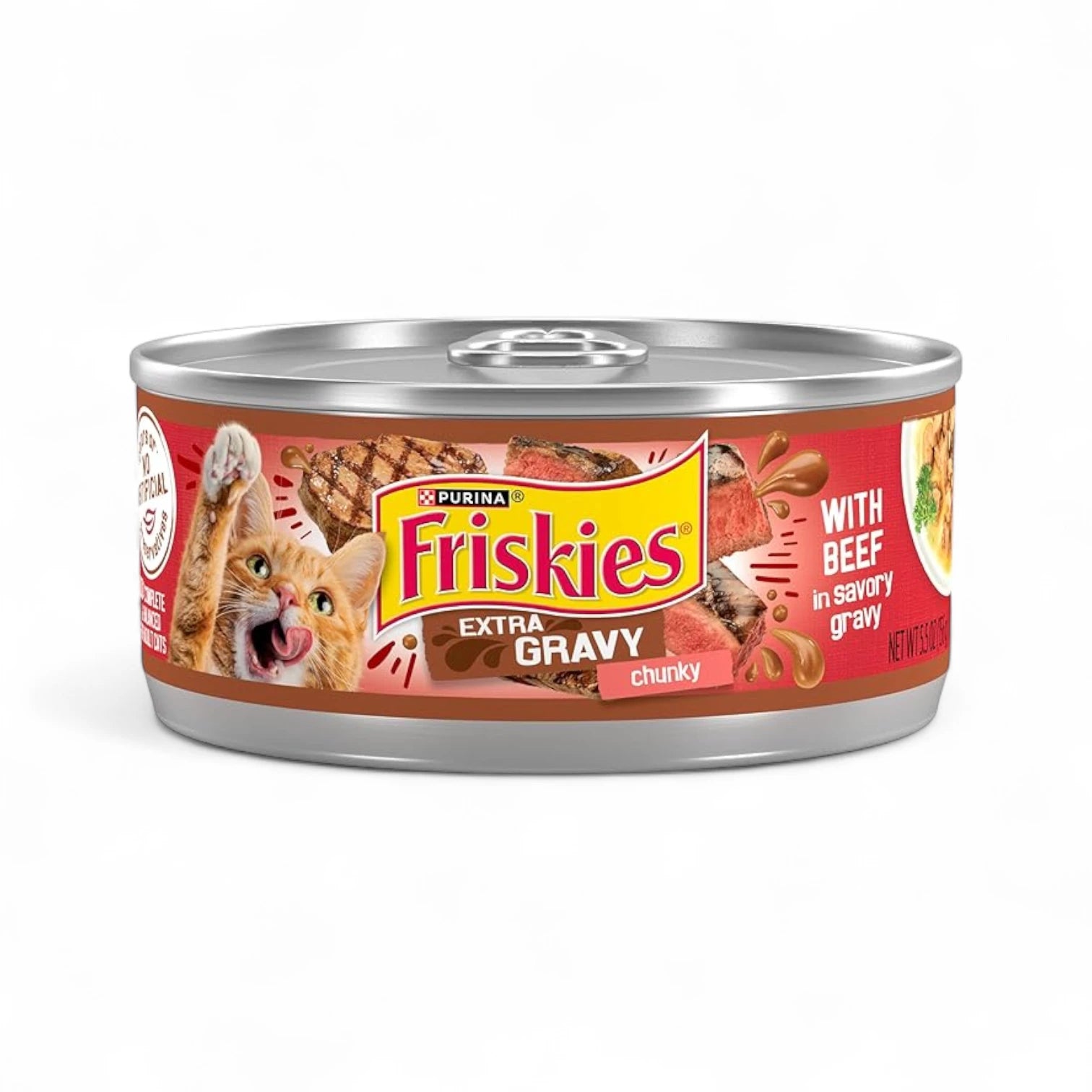 Friskies Purina Extra Gravy Wet Cat Food – Beef Flavor Chunks in Savory Gravy, Complete & Balanced Nutrition for Adult Cats - Damoo