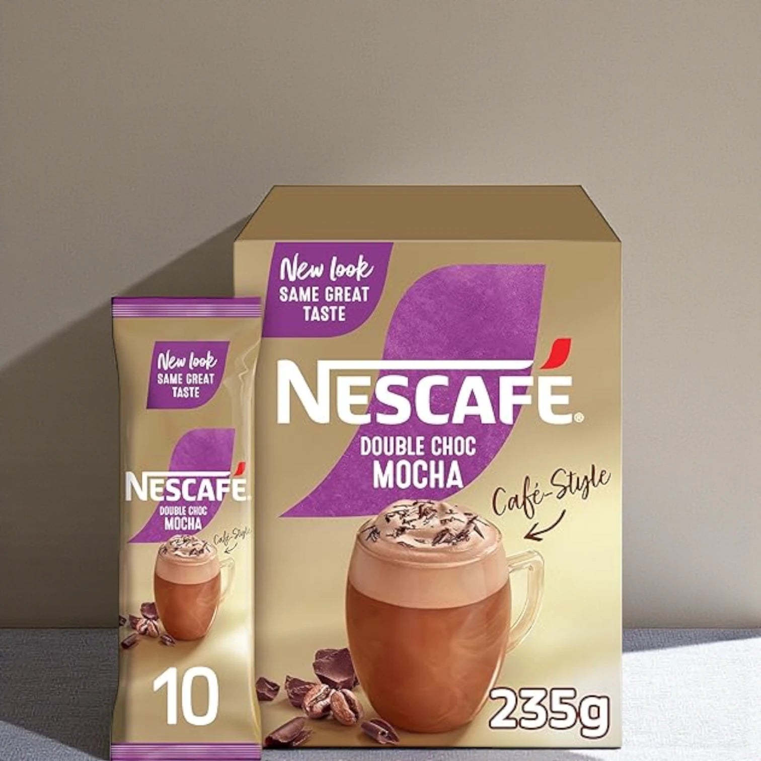 Nescafé Double Choc Mocha Instant Coffee Mix – 10 Sachets (23.5g Each) | Rich Café-Style Chocolate Mocha | Medium Roast Coffee - Damoo