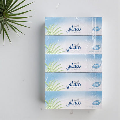 Masafi Pure Soft Care Tissues 130 Sheets X 2 Ply, Pack of 5 - Damoo
