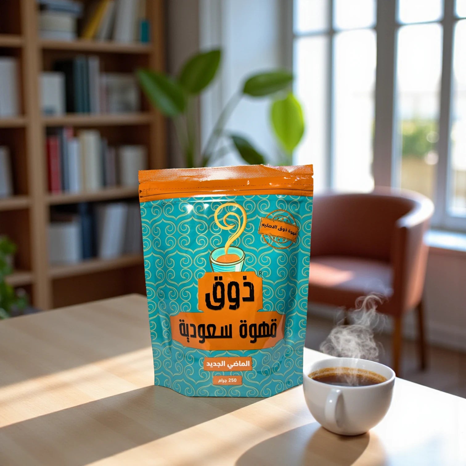 Thouq Arabic Coffee Mix – 250g | Premium Traditional Saudi Qahwa with Rich Zouk El Ahlia Flavor | Dark Roast Instant Coffee Powder - Damoo