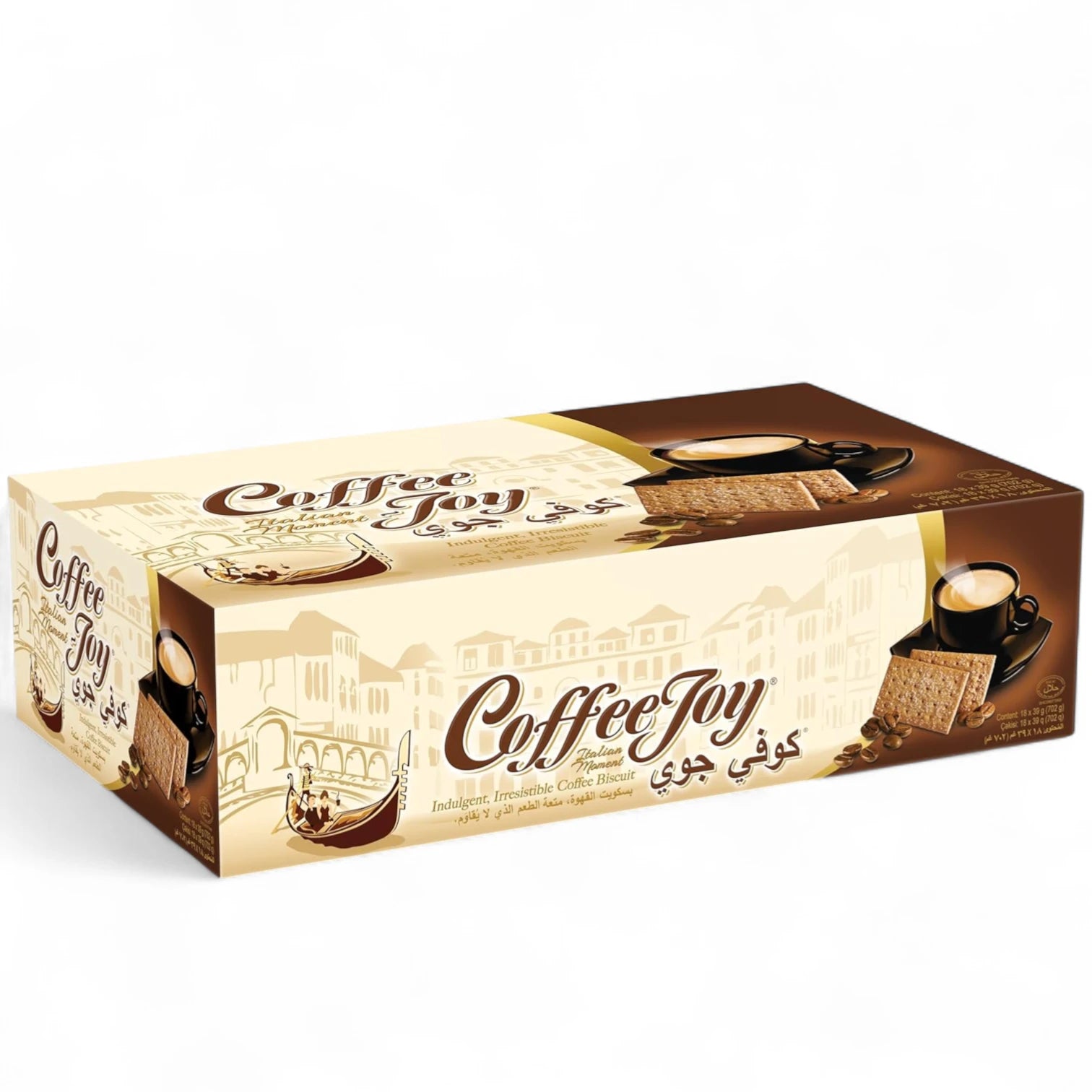 Kopiko Coffee Joy Biscuits – 18 x 39g Pack (702g Total) | Crispy Italian Coffee Flavored Snack | Indulgent Light Treat for Coffee Lovers - Damoo