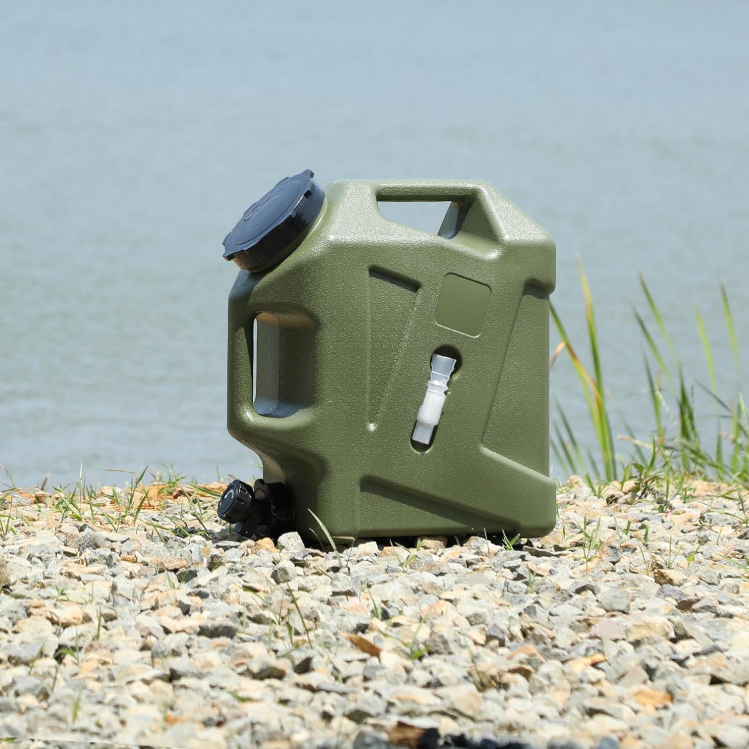 Portable Water Container 12L – BPA Free Food Grade Water Storage Carrier Tank with Spigot for Camping, Hiking, Travel & Outdoor Emergency Use – Green