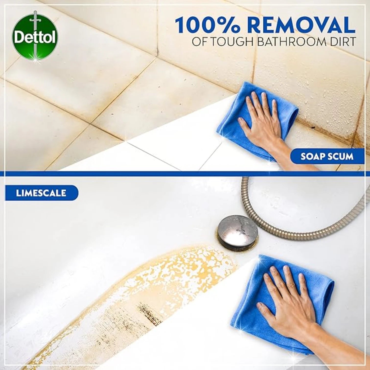 Dettol Bathroom Cleaner Spray – 500ml | Kills 99.9% Germs, Removes Soap Scum & Limescale | Fresh Scent, Anti-Bacterial Cleaner for Bathroom Surfaces - Damoo