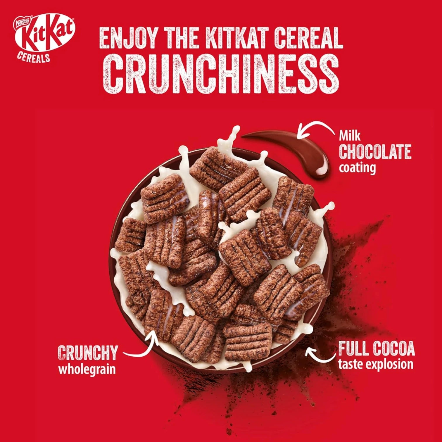 Nestlé KitKat Breakfast Cereal – 330g | Chocolate & Wafer Flakes with Whole Grains | Crispy, Cocoa-Filled Start to Your Day - Damoo