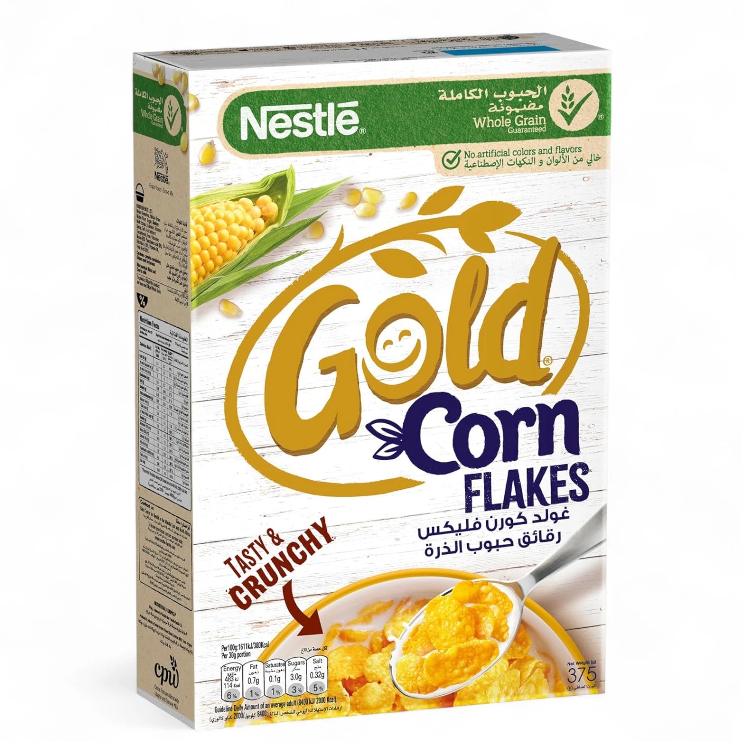 Nestlé Gold Corn Flakes Breakfast Cereal – 375g | Fortified with Calcium, Iron & B Vitamins | Classic Crunchy Cereal for Adults & Kids - Damoo