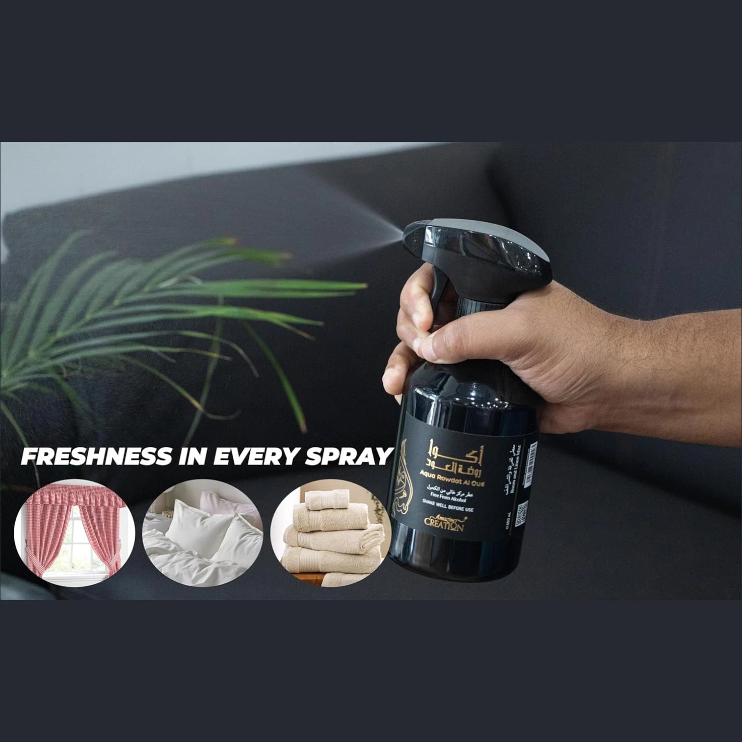Amazing Creation Aqua Rowdat Al Oud Room And Linen Mist, Room Freshener 500ml - Damoo
