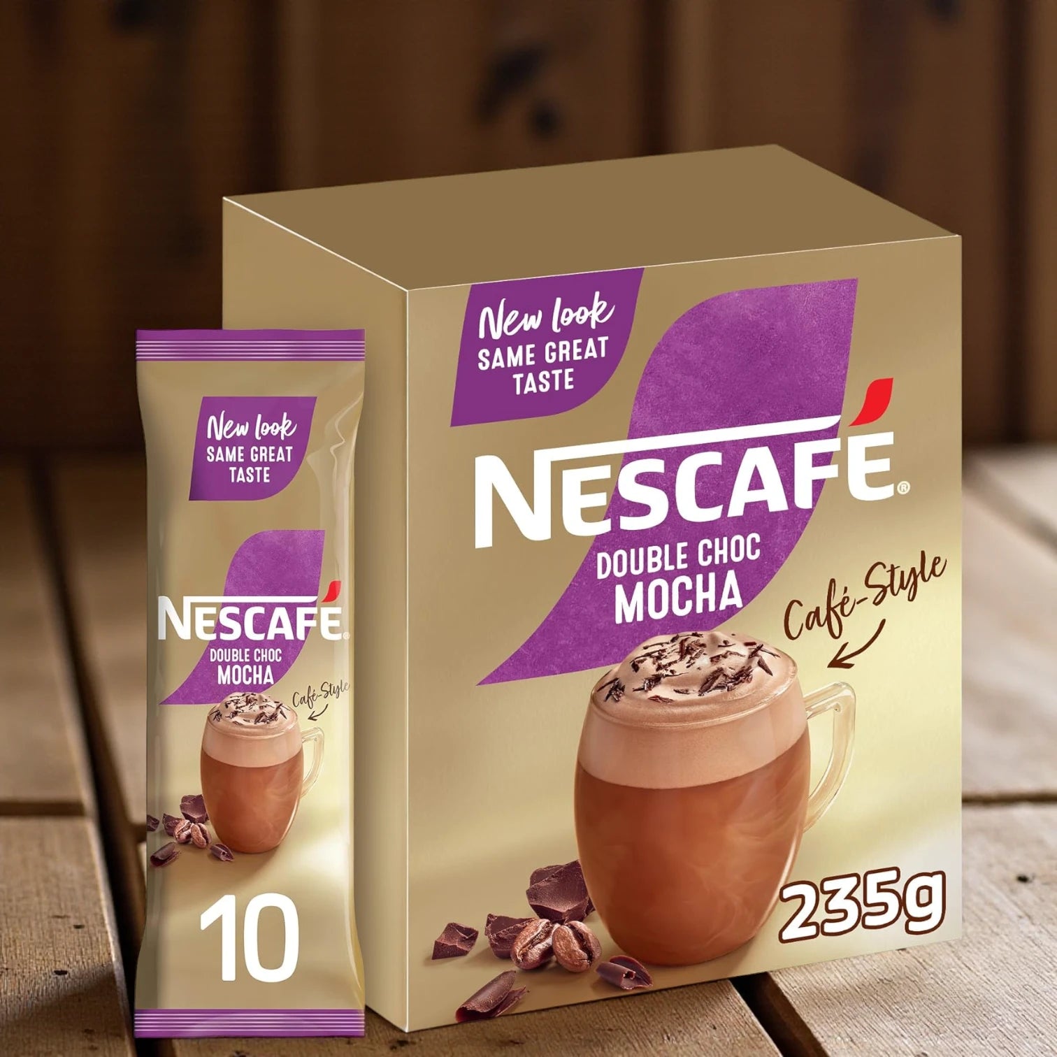 Nescafé Double Choc Mocha Instant Coffee Mix – 10 Sachets (23.5g Each) | Rich Café-Style Chocolate Mocha | Medium Roast Coffee - Damoo