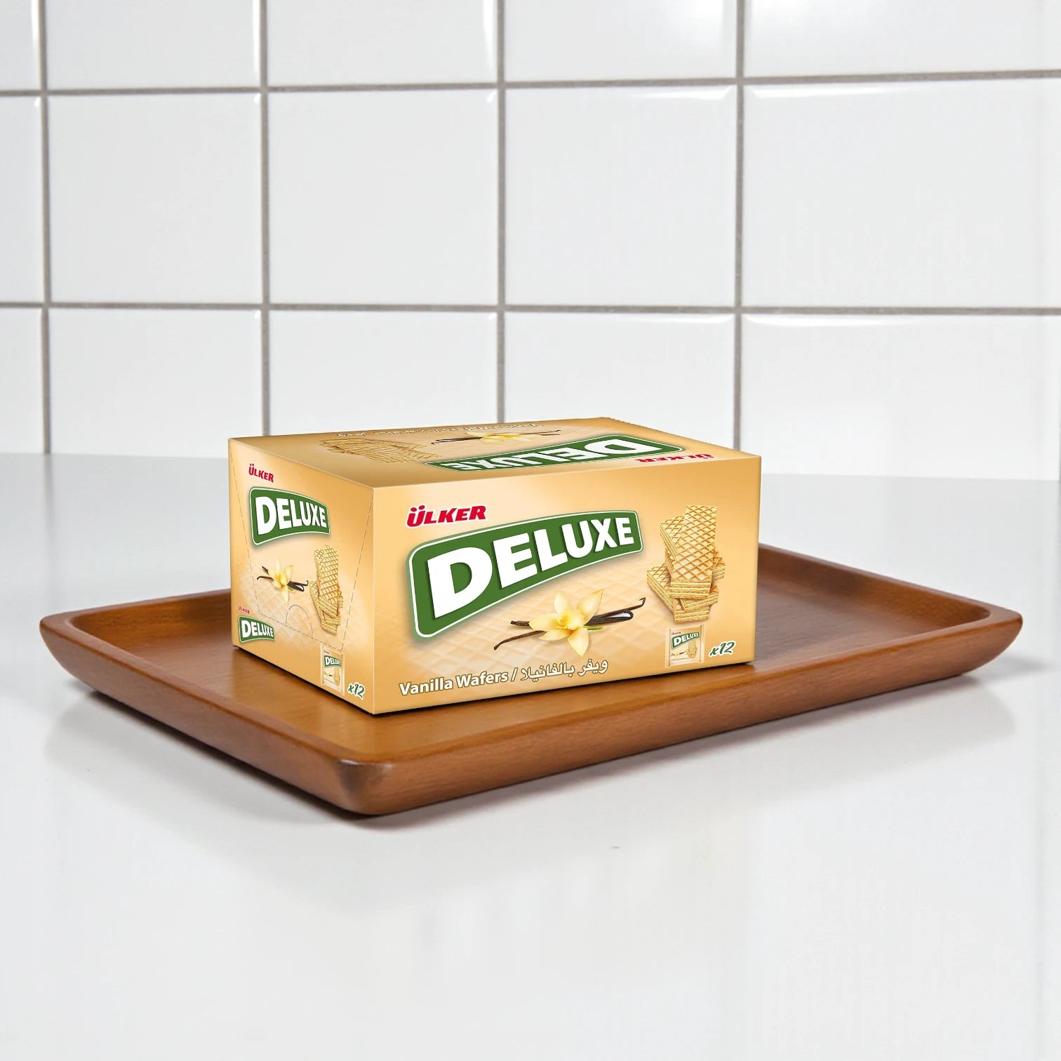 Ülker Deluxe Vanilla Wafers – 12x40g | Creamy, Crispy & Rich in Vanilla Flavor – Vegetarian Treat from Belarus - Damoo
