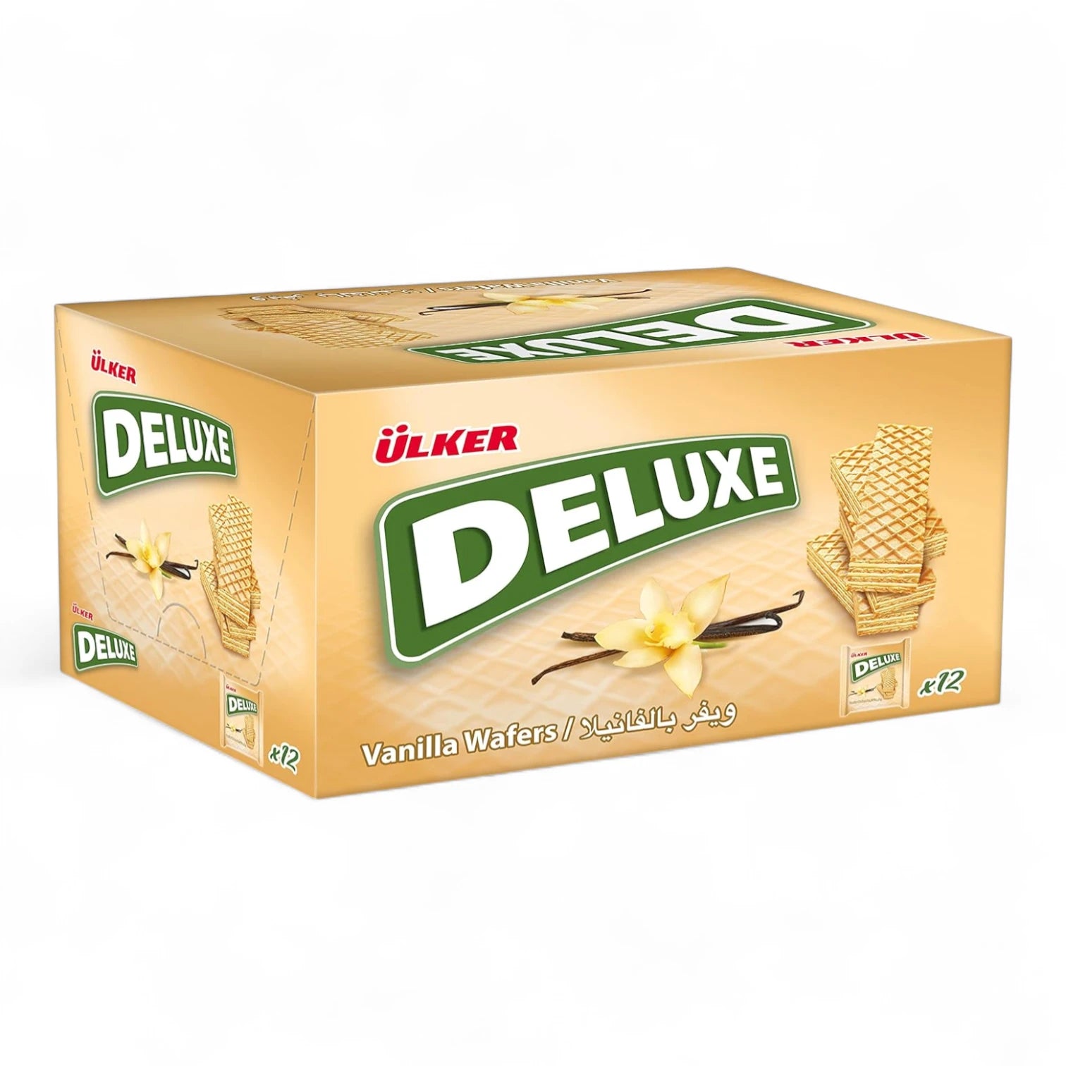Ülker Deluxe Vanilla Wafers – 12x40g | Creamy, Crispy & Rich in Vanilla Flavor – Vegetarian Treat from Belarus - Damoo