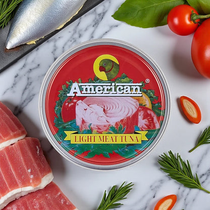 American Light Meat Tuna in Sunflower Oil – 185g | Salted, Ready-to-Eat, Versatile Tuna for Snacks, Spreads & Meals - Damoo
